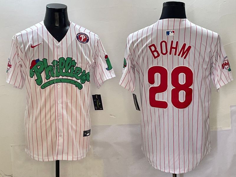 Men Philadelphia Phillies #28 Bohm White Fourth generation Joint Name Nike 2025 MLB Jersey style 15->san francisco giants->MLB Jersey